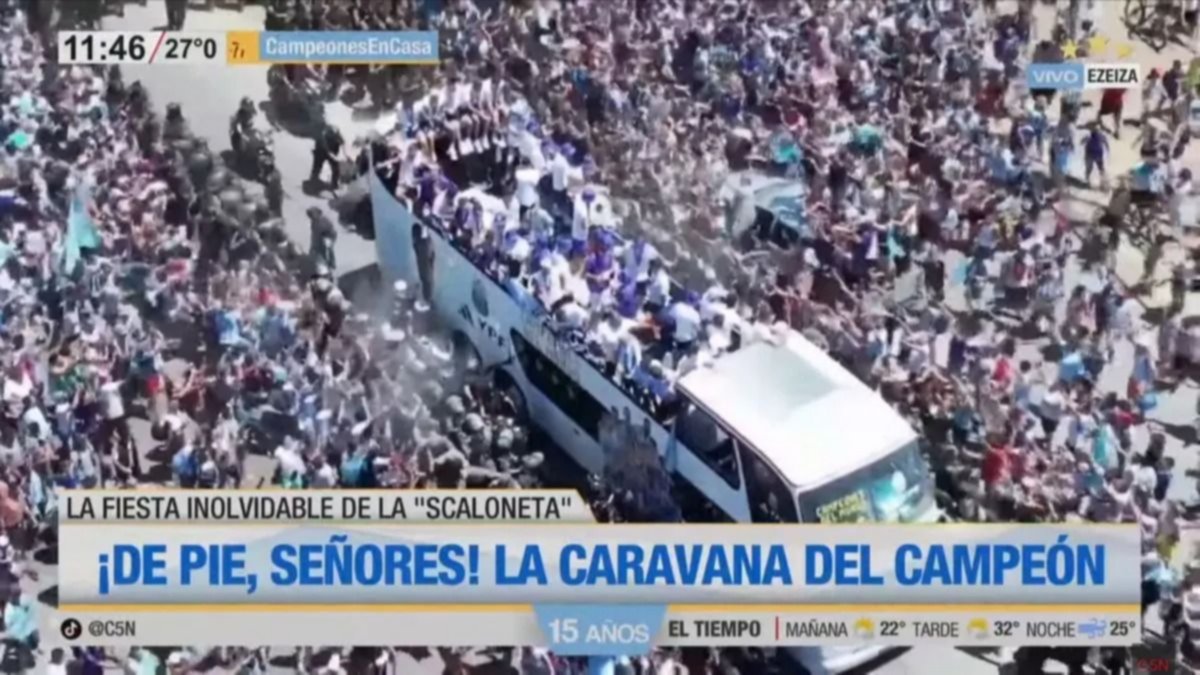 Segu el recorrido en vivo parti la caravana de los campeones