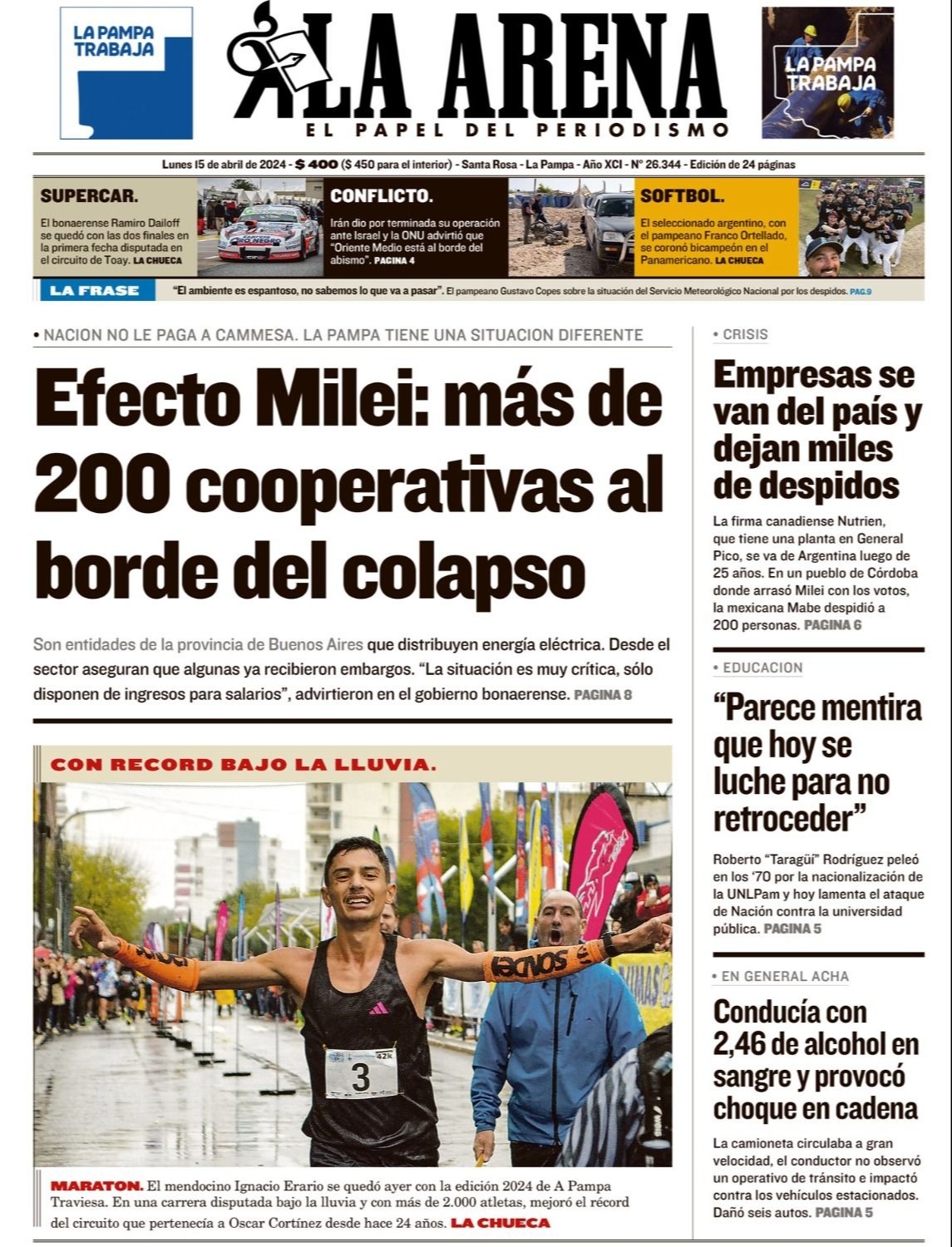 La Tapa Página 3 La Arena Noticias de La Pampa y el país